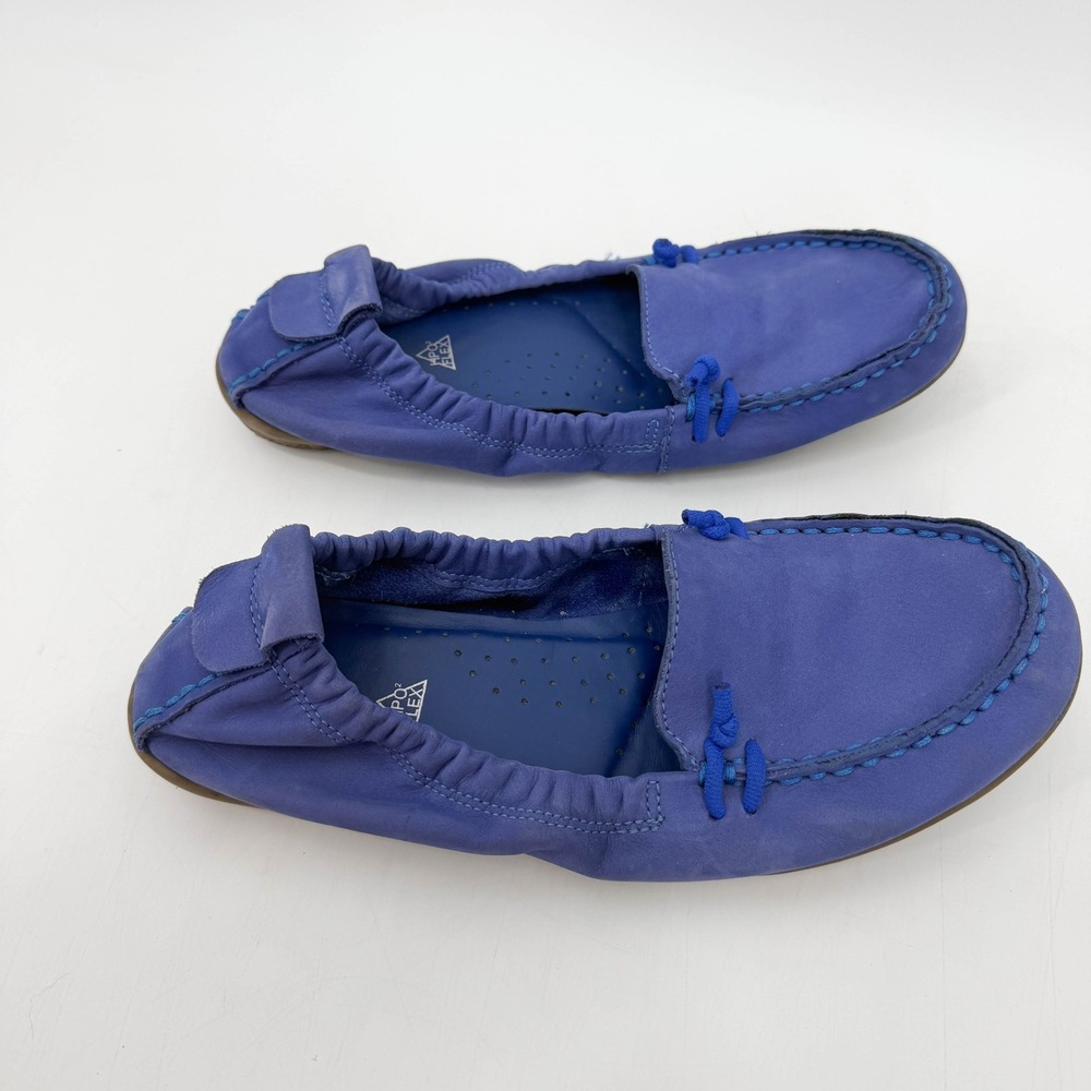 Hush Puppies Chaste Ballet Flats Blue Nubuck Leather Moccasin Loafers Size 8 - Picture 6 of 9